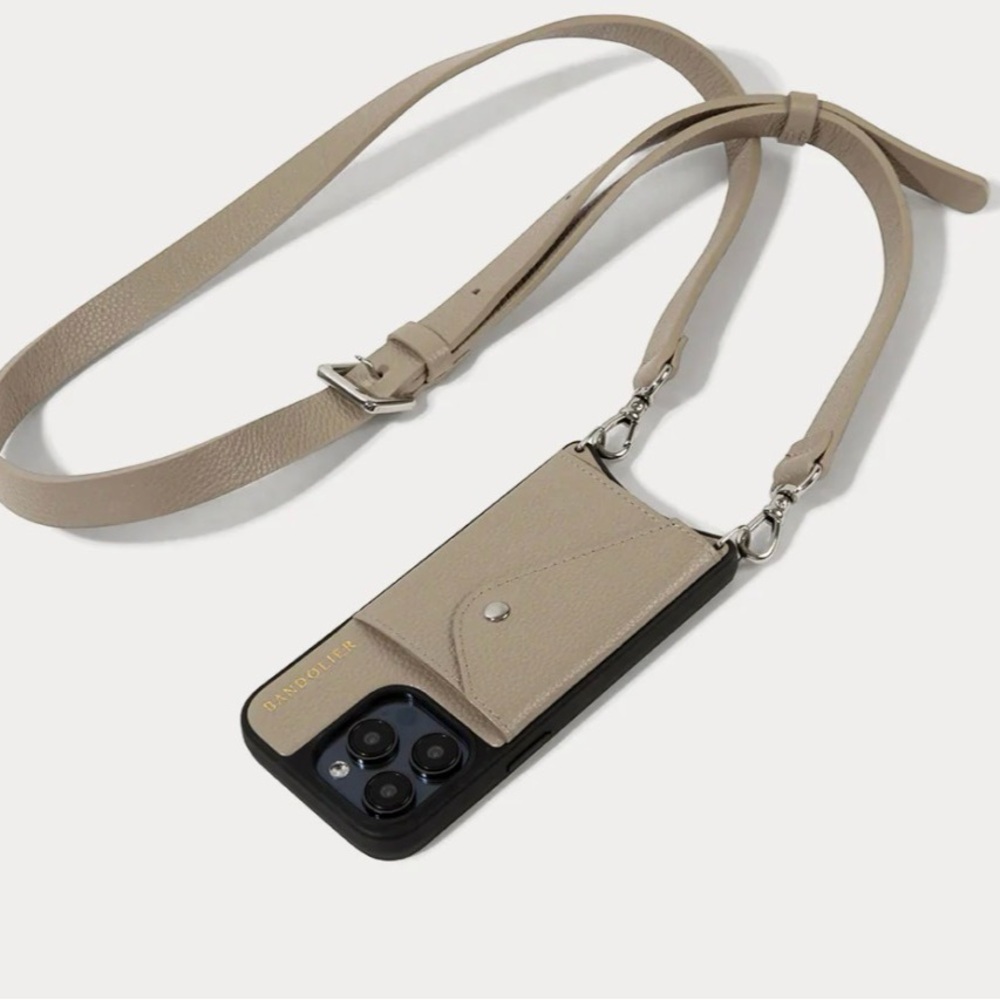 NWT Bandolier Hailey CROSSBODY PHONE CASE IN GREIGE/SILVER - iPhone 13 Pro